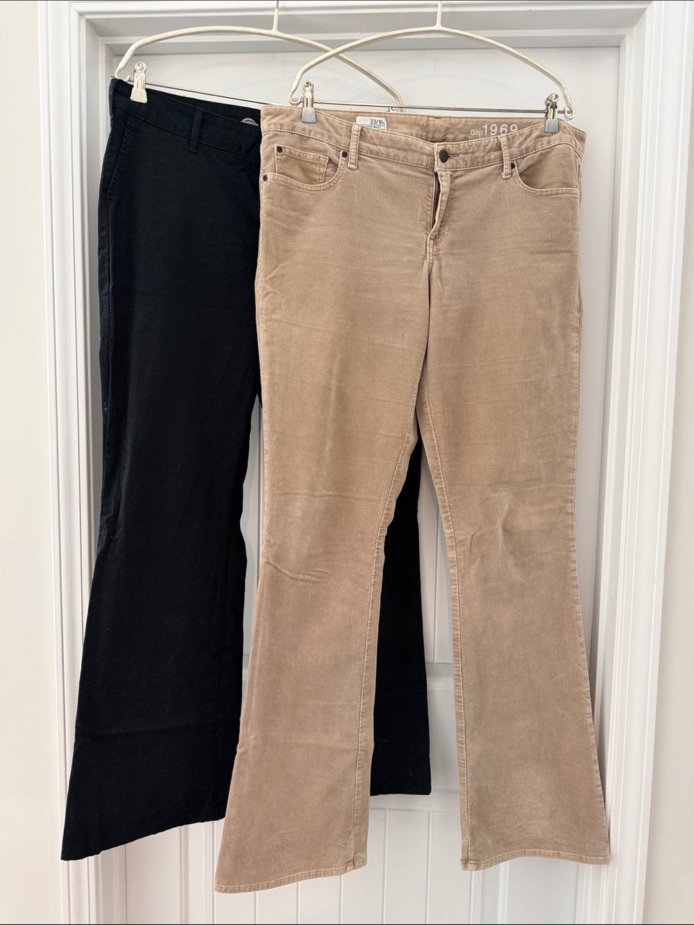 Black Dickies pants tan Gap corduroy pants